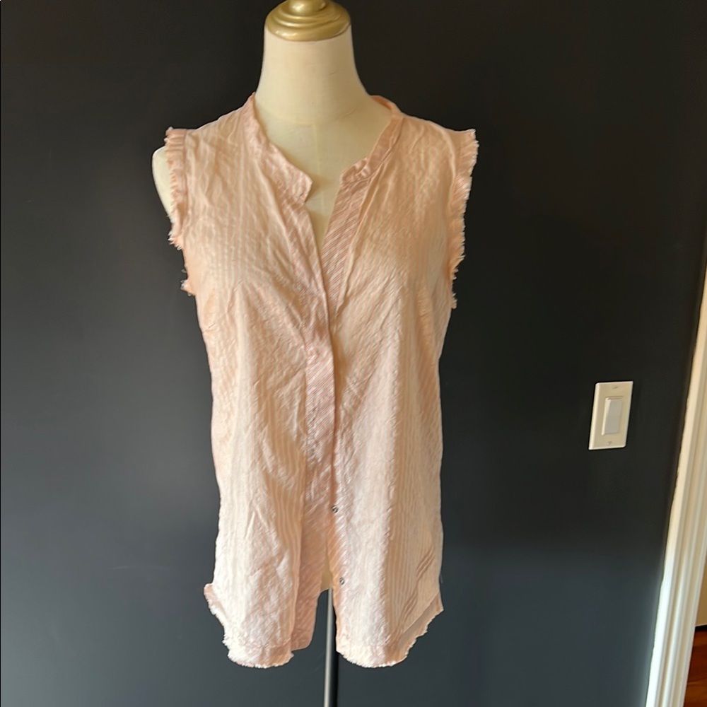 Marc By Marc Jacobs Pink Sleeveless Blouse with Mandarin Collar